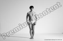 Underwear Martial art Man Asian Moving poses Average Short Black Dynamic poses Academic